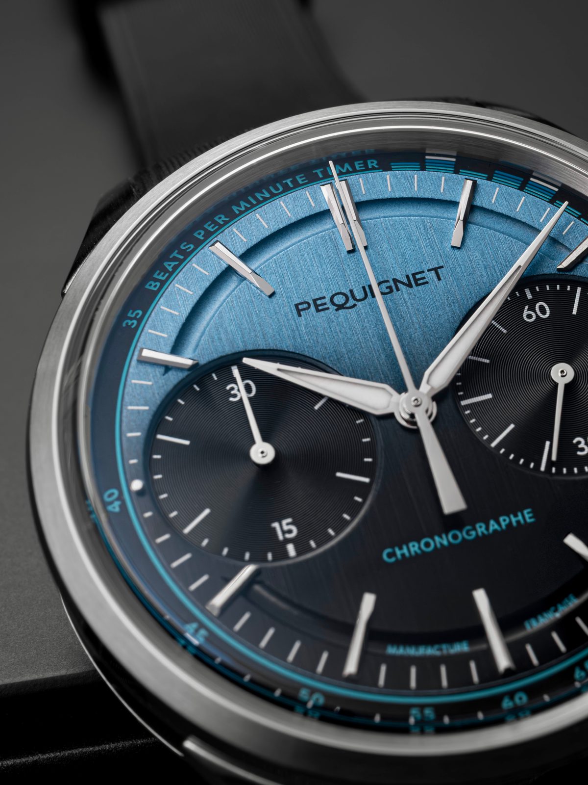 Cadran dégradé bleu et noir de la Royale Paris Chrono BPM